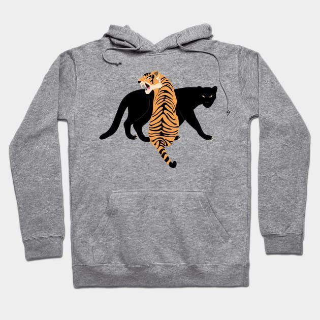 Tiger and panther Hoodie by grafart